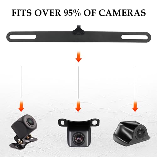 Standard License Plate Backup Camera Mounting Plate,Movable Adjustable License Plate Camera Holder Avoid Blocking,Universal Rear Cam Backup Camera Mount for Car SUV Truck