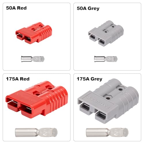 Spurtar 50A Battery Quick Connect/Disconnect, 2 Pack, 6-12AWG, Gray - color: Gray, size: 50A(2 Pack)
