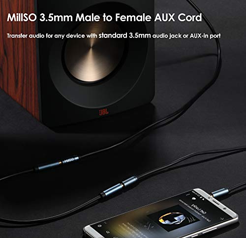 MillSO 3.5mm Headphone Extension Cable 6.6 Feet TRRS 3.5mm Male to Female - size: 6.6 ft