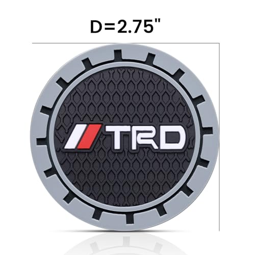 Car Cup Holder Coaster for Toyota TRD Sequoia Tundra 4Runner Recessed Silicone Cupholder Coaster Interior Accessories 2.75IN 2Pack - color: Gray-06