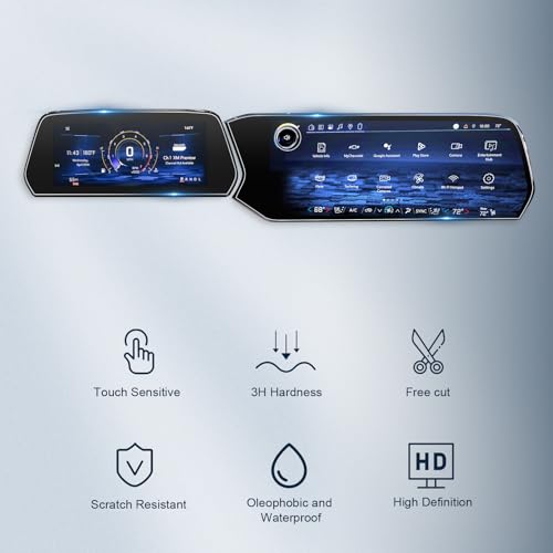 BIBIBO Upgraded 4Pcs 2025 Chevy Tahoe Screen Protector for 2025 2026 ChevyTahoe & 2025 2026 Suburban 17.7" Navigation &11" Dashboard Display Anti Glare& Scratch Ultra-Clear