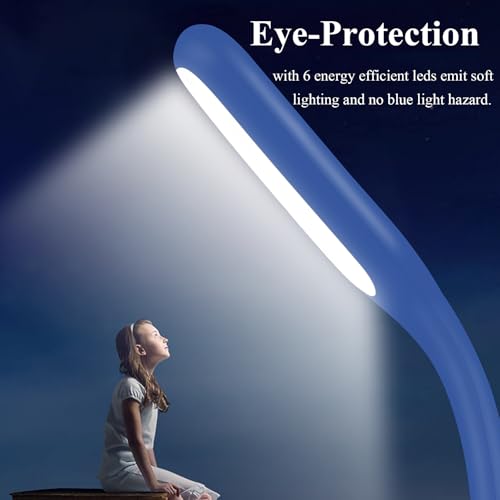 Mini Flexible Light, Portable USB Led Reading Night Lamp for PC Laptop Computer Notebook Power Bank - 2 Pack (Dark Blue) - color: Dark blue