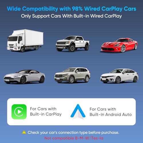 Upgraded Wireless CarPlay Adapter,Support Netflix YouTube, Plug & Play - style: with WIFI