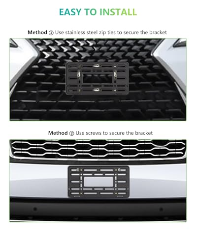 BGGTMO Front License Plate Bracket Holder, Bumper Car Tag Mounting Kit