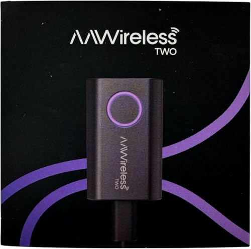 AAWireless Two – Wireless Android Auto Adapter – Convert Factory Wired Android Auto to Wireless – Bluetooth & Wi-Fi Auto Connect – Easy Plug & Play – Multifunction Button – Made in Europe