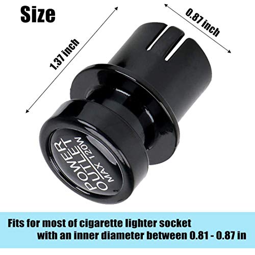 Cigarette Lighter Socket Cover Cap 2 Pack, Universal Waterproof Dustproof Plug for Car Power Port Outlet - Prevent Kids from Electric Shock