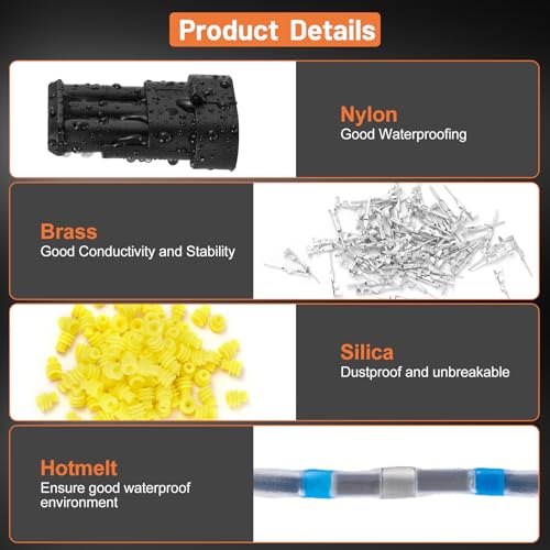 349 pcs Pin Connector Kit, Automotive Electrical Wire Connectors - size: 349pcs With Crimper