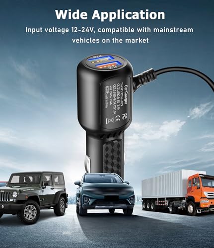 USB C Dash Cam Charger,Dual Port USB Vehicle Fast Charging Cord 6.5FT - size: 6.5FT