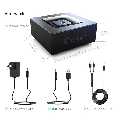 Esinkin Bluetooth Audio Adapter for Music Streaming Sound System