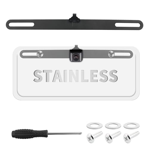 Standard License Plate Backup Camera Mounting Plate,Movable Adjustable License Plate Camera Holder Avoid Blocking,Universal Rear Cam Backup Camera Mount for Car SUV Truck