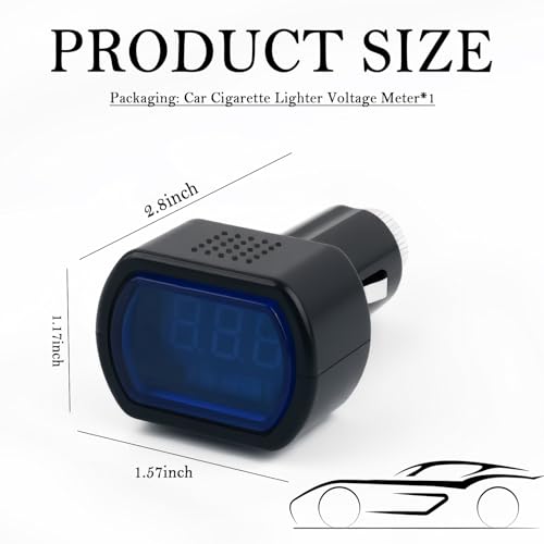 Car Cigarette Lighter Voltage Meter with LED Digital Display,Mini Car Voltage Meter for Monitoring Vehicle Battery Voltages Status,24V/12V Socket Voltmeter as Battery Voltages Meters