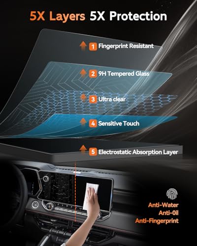 CDEFG For 2024 2025 2026 GMC Canyon Screen Protector - 11.3 Inch & 11 Inch - Canyon (Elevation, AT4, Denali, AT4X) 11.3 Inch Touchscreen & 11 Inch Instrument Accessories - color: Canyon 2PCS (Touchscreen & Instrument)