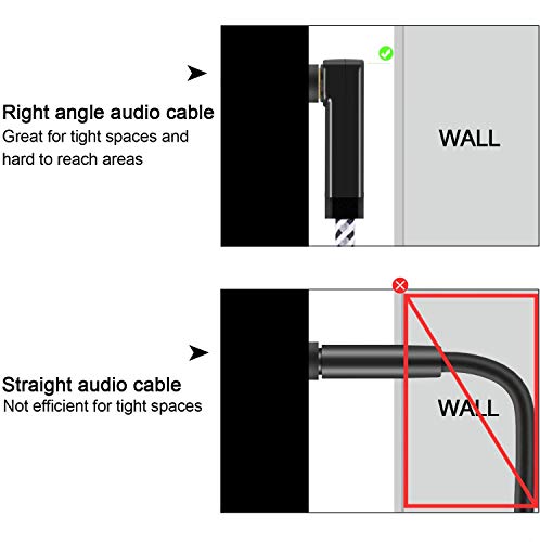 CableCreation 3.5mm Aux Cable 6FT, 90 Degree 3.5mm Auxiliary Audio Cable - size: 6 Feet
