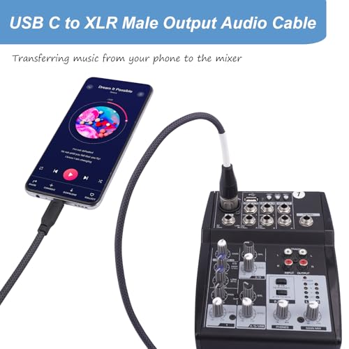 USB C to XLR Cable, Smartphone/Laptop to XLR Male Output Cable for Amplifier, Speaker, Mixer Console, etc 6.6 FT - color: 2M/6.6FT