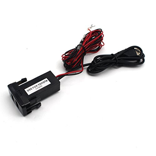USB Car Charger with Audio Port for Toyota VIGO, 2.1A 2-Port Adapter for HTC, Samsung, Huawei, etc.