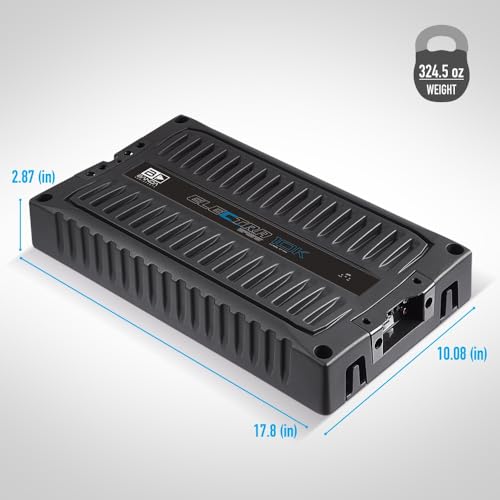 Banda Audioparts Electra 10K 1-Ohm Monoblock Car Amplifier, Class D High Power Bass Amplifier, 10000W RMS @ 12.6V, Aluminum Chassis, Adjustable Bass Boost, Subwoofer Car Audio Amp