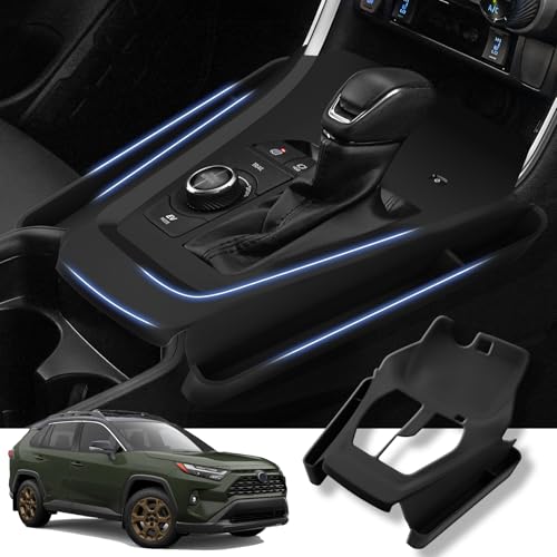 Autorder Silicone Center Console Organizer for 2019-2025 Toyota RAV4 Accessories Seat Gap Storage Box Soft Gear Shift Panel Trim Cover - size: 2019-2025 Toyota RAV4