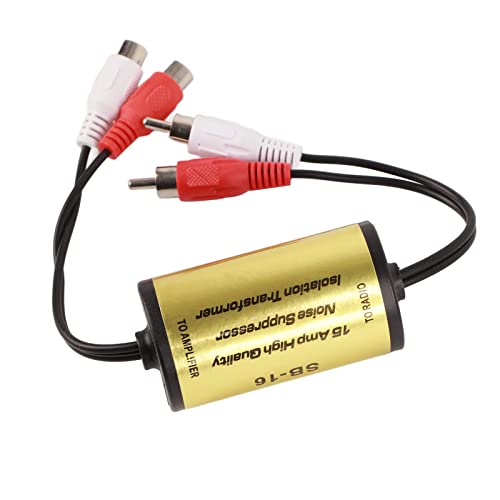 Noise Filter, 12V In-Line Anti-interference Car Amplifier Noise with ABS High Temperature Material for Stereo Audio Stereo Audio
