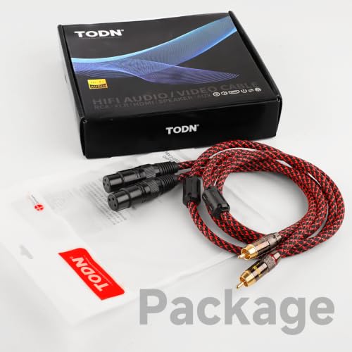TODN HiFi RCA to XLR Audio Cable with 4-Core OFC for Audiophile,6.5ft/2m - size: 6.5ft/2m