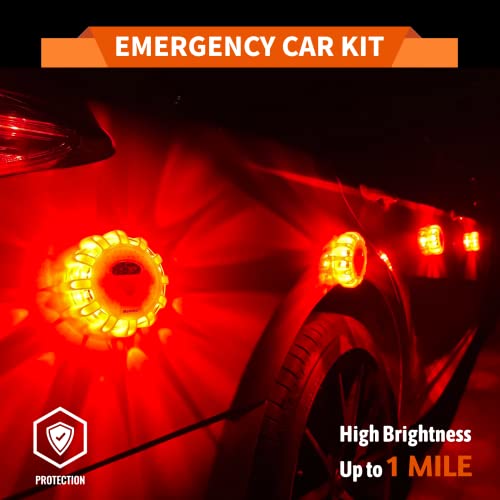 3-Pack LED Road Flares, Rechargeable roadside emergency kit - size: 3 Pack With Gloves