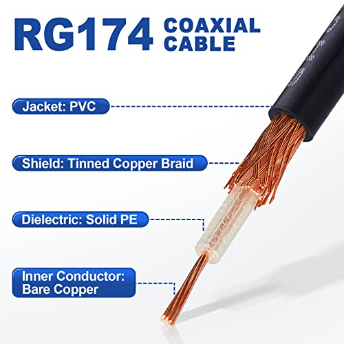 Eightwood SMB Male to SMB Female Satellite Radio Extension Cable 10ft - size: 10 feet