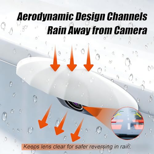 Universal Car Backup Camera Rain Shield, Reversing Camera Anti-Rain Cover, Non-Destructive Adhesion, Silicone Protection Cover Compatible with Most Vehicle (White) - color: White