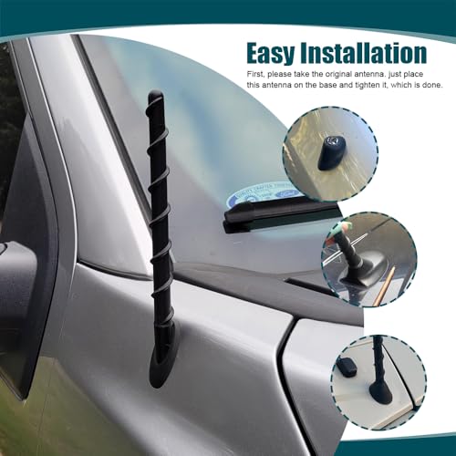 Car Spiral Antenna, Cars Radio Antenna, 7 Inch Rubber Car Antennas Mast Replacement, Universal Exterior Accessories Auto Radio FM AM Antennas Compatible with Truck Car SUV (Threaded Style) - color: Threaded Style