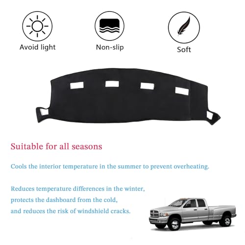 Dashboard Cover Suitable for Dodge Ram 1500 2002-2005/Dodge Ram 2500 3500 2003-2005 Car Dashboard Cover Sun Visor Mat Non-Slip Polyester Dashboard Accessories - size: 02-05 For Dodge Ram 1500/03-05 Ram 2500 3500