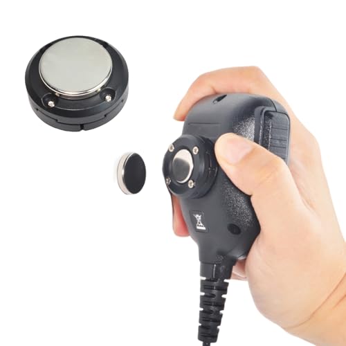 UAYESOK Magnetic Mobile Radio Mic Car Mount Holder, CB Mic Hanger Clip - color: Black