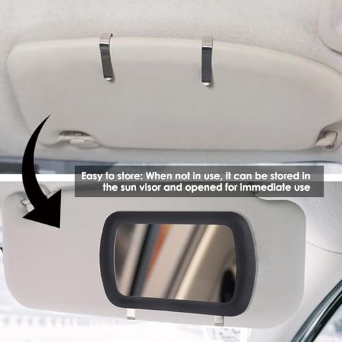 Car Sun Visor Vanity Mirror, HD Clip-on Makeup Car Mirror Vanity, Black