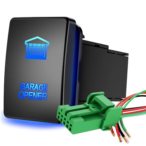 Nilight Garage Opener Push Button Switch w/Connector Wire Kit 1.28" x 0.87" - style: Garage Opener
