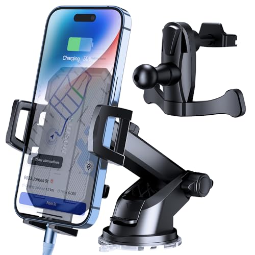 SUUSON Upgraded 3-in-1 Car Phone Holder Mount for Car, Carbon Black - color: Carbon Black