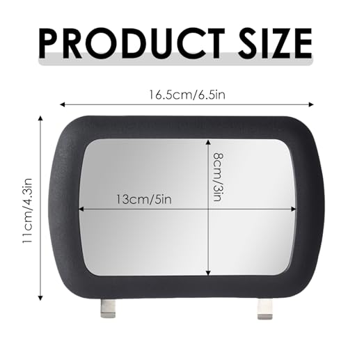 Car Sun Visor Vanity Mirror, HD Clip-on Makeup Car Mirror Vanity, Black