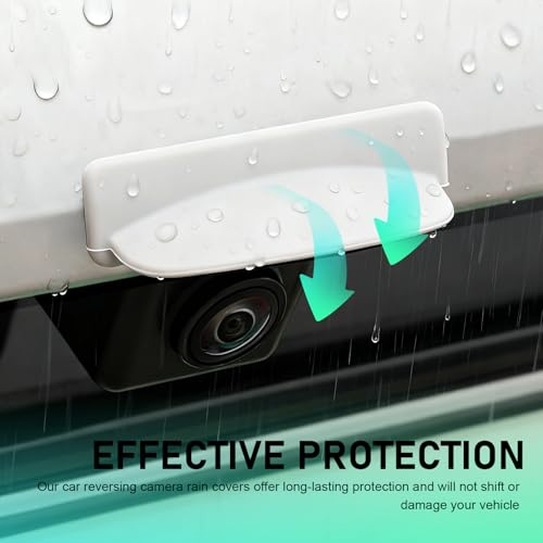 Car Backup Camera Rain Shield, Silicone Rear View Camera Anti-Rain Cover, Rainproof Protector for Enhanced Reverse Visibility, Universal for Cars, Trucks, SUVs (White) - color: White