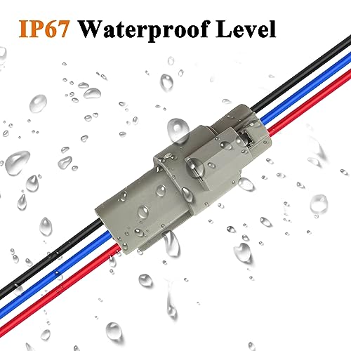 14 AWG 3 Pin DT Connector Waterproof Automotive Electrical Connector, Male and Female Way Auto Electrical Wire Connectors Harness for Car Truck Boat Motorcycle Trike Caravan - 6 Pack - style: 3 Pin-6 Sets