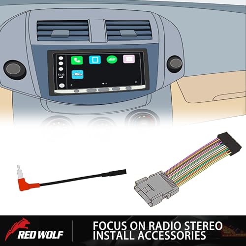 RED WOLF Car Radio Wiring Harness W/Anetnna Adapter RCA Input for Ford Mustang 2004-2009, Hyundai Sonata 2006-2008, Mercury Mariner 2008-2011 Install Aftermarket Stereo CD Player Wire Cable
