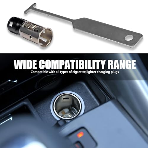 Car Cigarette Lighter Socket, Cigarette Lighter Splitter, Replacement 25776667 J42059 25774623, Compatible with GM Models (Silver)