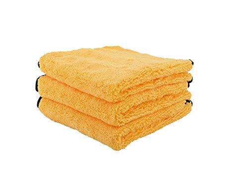 Chemical Guys, Professional Microfiber Towels, 16 x 16 in, Gold, 3 Pack - color: Yellow, size: 3 Pack