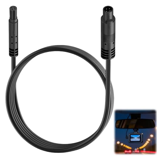 4 Pin Backup Camera Extension Cable, 10 Ft Pure Copper Shielded Mirror Dash Cam Rear View Camera Extension Cord, 4P Reverse Camera Wire for Car Truck SUV DVR System