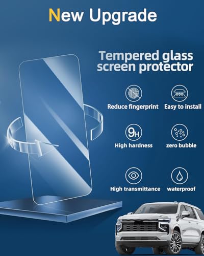 3 Pack Screen Protector for Chevry Tahoe 2021-2024 Accessories - size: For Tahoe Suburban 10.2" navi + 12.6" rear