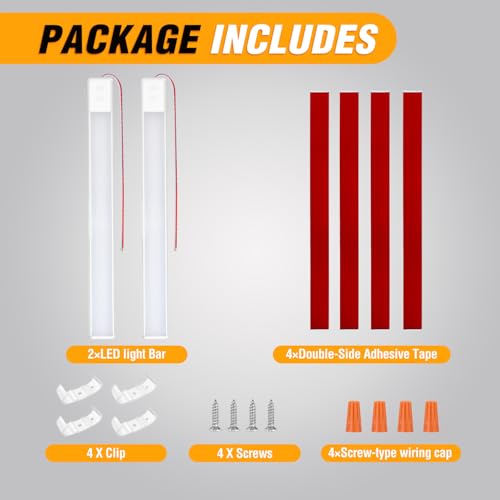 Nilight LED Interior Light Bar 2PCS 16.5 Inch Dimmable Strip Lights - color: 3 Color Interior Lights-16.5" 2PCS