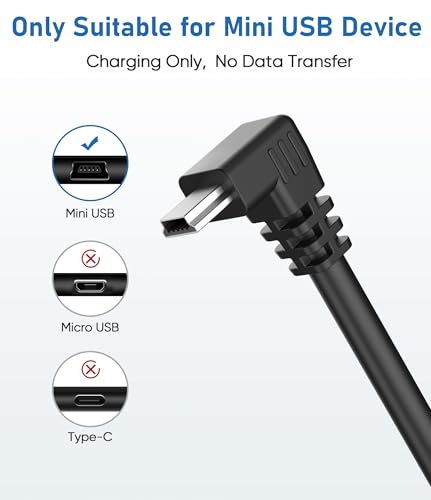 Charger Cable for Garmin GPS,(6Ft 18AWG) USB C to Mini USB Charging Cord - size: Mini-Downward, style: 6Ft