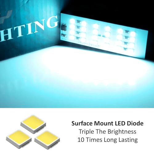 iJDMTOY 48-SMD Super Bright Aqua Ice Blue LED Trunk Liftgate Deck Cargo Area Lamp Fit Full LED Circuit Board Panels, Compatible With Toyota 2010-2022 4Runner (N280) - style: Aqua Ice Blue