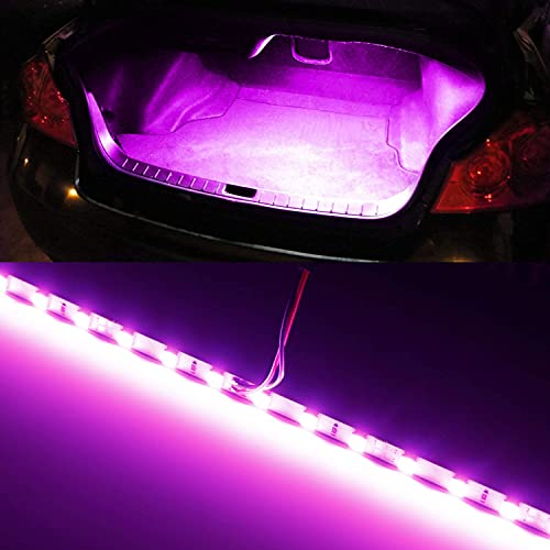 iJDMTOY 18-SMD-5050 LED Strip Light Compatible with Car Trunk Cargo Area or Interior Illumination, Magenta Pink - style: Magenta Pink