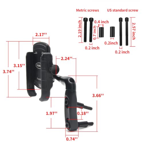 PANICAL Motorcycle for Honda Goldwing GL1800 F6B DCT Universal Bicycle Brake Lever Offset Device Phone Mount Holder Bracket Parts Special Vehicle Paired 17mm 5/8" Ball Head Adapter