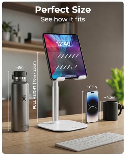 COOPER TabHolder Tablet Holder, iPad Stand for Desk, Portable Monitor Stand - color: B - Frost White