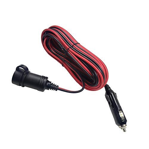 Ovitar Cigarette Lighter Extension Cord - 25 Foot Car Cigarette Lighter Adapter Male to Female Socket Extension Cable 12V 24V Plug Socket Power Charger Port 16AWG Heavy Duty (25ft)