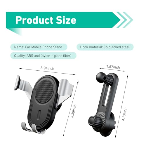 1 PC Car Cell Phones Mount, 360 Degree Rotating Car Vent Phone Mount, Gravity Sensitive Clamp Air Vent Phone Holder, Universal for 4 "-7" Smartphones (Black)