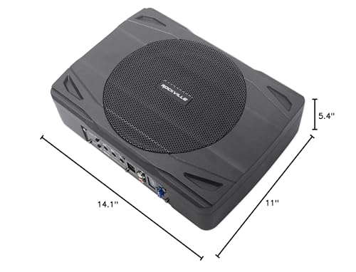 Rockville SS8P 8" Powered Under-Seat Car Subwoofer with RWK10 Amp Kit