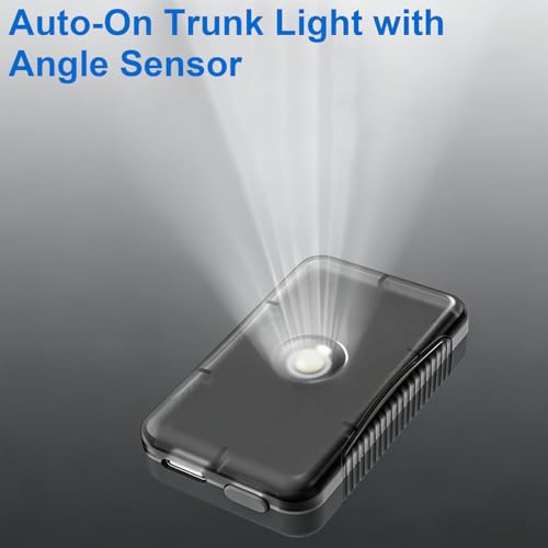 Auto-On Trunk Light with Angle Sensor- Wireless Rechargeable Light for Motorcycle Trunk, Fishing Box, and Camping Box